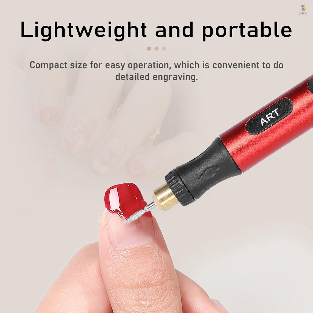 Máy Mài Đánh Bóng Móng Nghệ Thuật Bằng Điện Cổng Sạc USB 3 Tốc Độ Điều Chỉnh Được