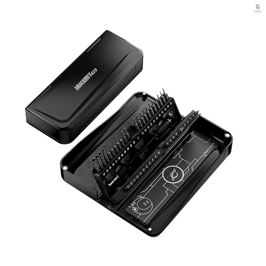 Bộ 47 Đầu Tua Vít Bằng Hợp Kim Thép Có Rãnh Lục Giác Từ Tính Độ Chính Xác Cao Đa Năng JAKEMY H4 * 28MM CR-V