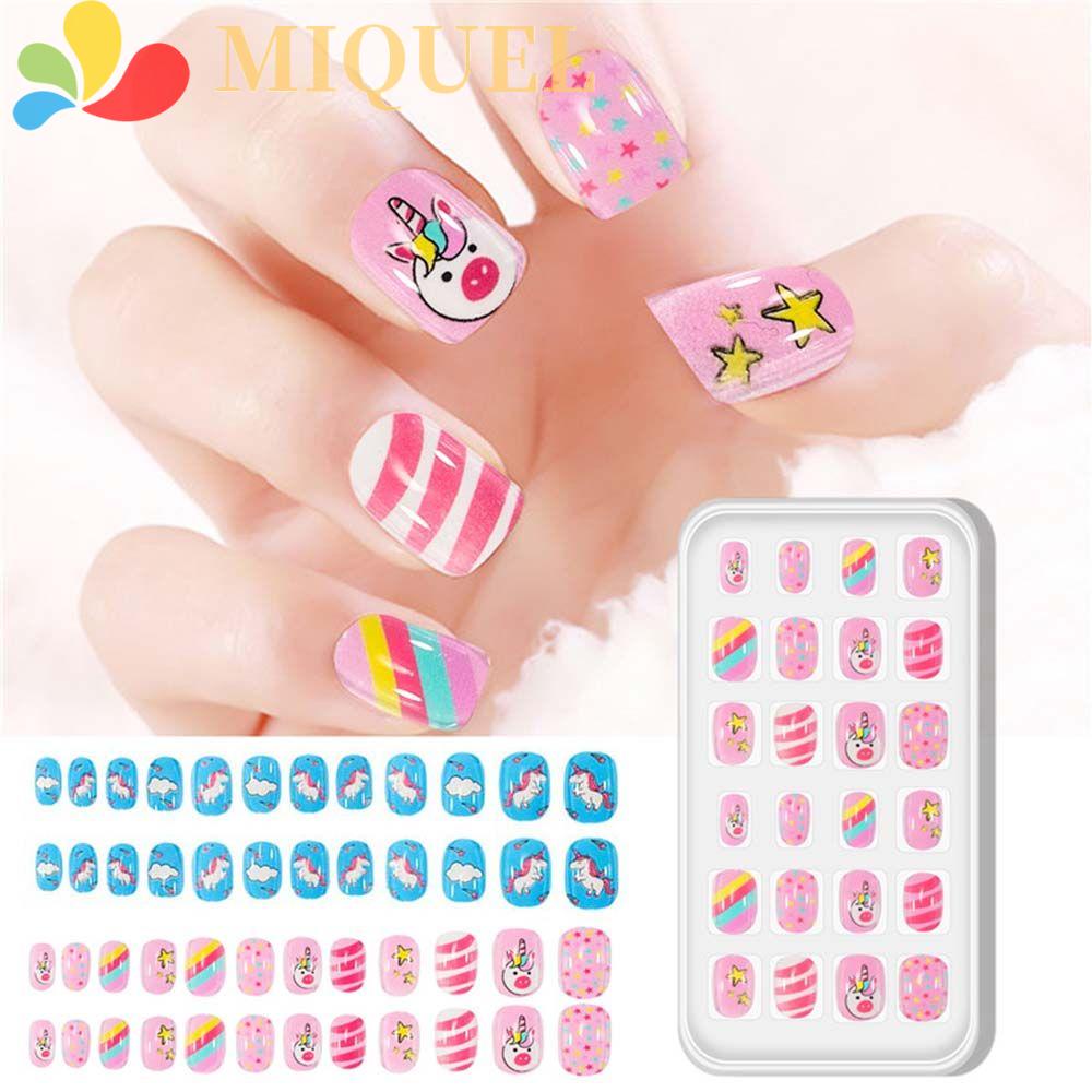 Móng Tay Giả Tự Dính Họa Tiết Hoạt Hình Thời Trang Cho Bé DIY