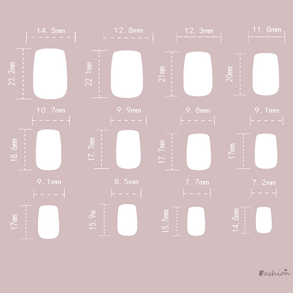 Bộ Móng Tay Giả Hình Vuông Màu Cầu Vồng Dùng Trang Trí