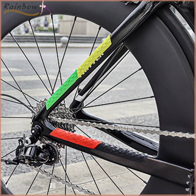 Bộ 5 Miếng Dán Khung Xe Đạp Bằng Silicon Họa Tiết Kim Cương Chống Trầy Xước Có Thể Tháo Rời