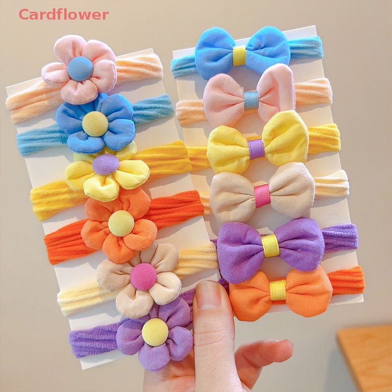 Bộ 6 Dây Cột Tóc Cao Su Co Giãn Đính Hoa Ngọt Ngào Cho Bé Gái