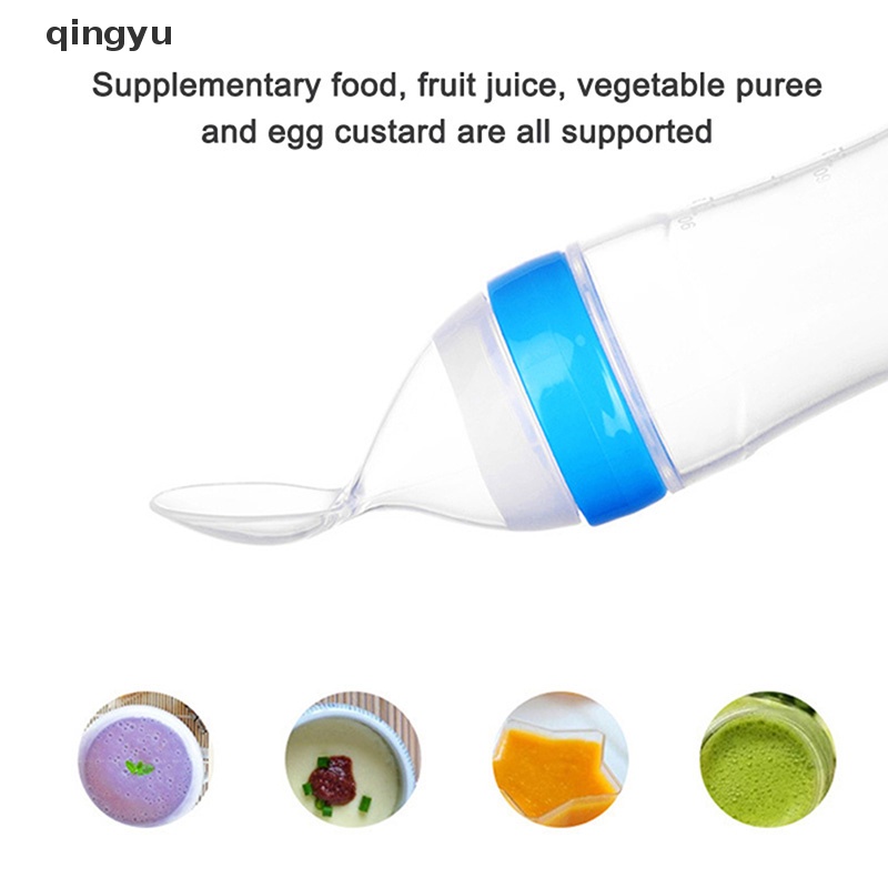 Bình Bóp Nhỏ Giọt Bằng Silicone Kèm Muỗng Dành Cho Trẻ Em