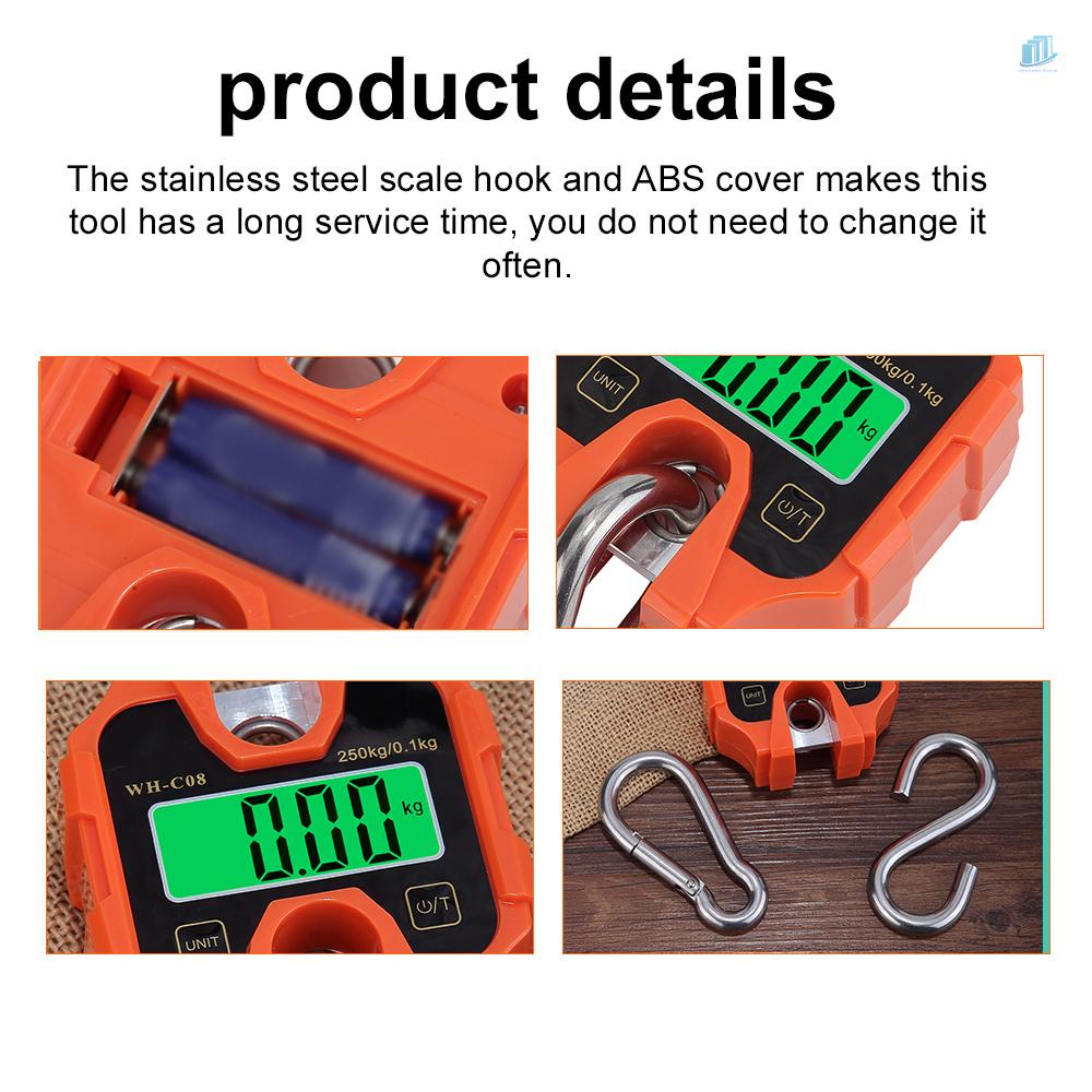 Cân Điện Tử Cầm Tay (s2mwvn) 250kg Màn Hình LCD Với Công Tắc Đèn Nền kg lb Catty One-Key Cho Câu Cá Hàng Ngày / Ngoài Trời