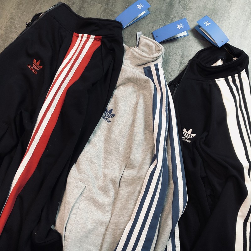 Áo Khoác cardigan Thêu logo Adidas 100% Phong Cách vintage Cho Nam