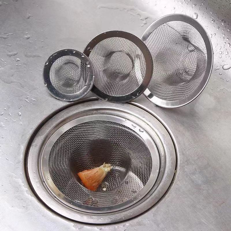 Nắp Lưới Lọc Rác Bồn Rửa Chén Bằng Thép Không Gỉ Hình Tròn Chống Nghẹt