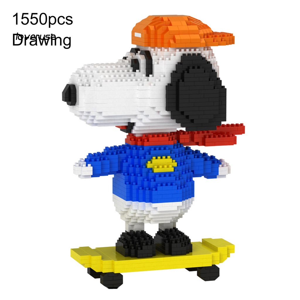 / Lo / Khối Gạch Xây Dựng Hoạt Hình Snoopy Không Phai Màu Quà Tặng Sinh Nhật Không Kèm Vết