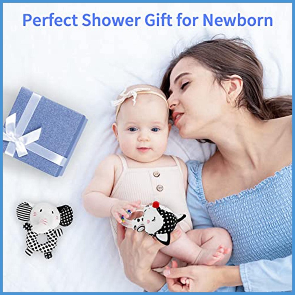 Set 2 Lục Lạc Đồ Chơi Mềm Mại Có Vòng Nhẫn Có Thể Giặt Sạch Dành Cho Trẻ Em