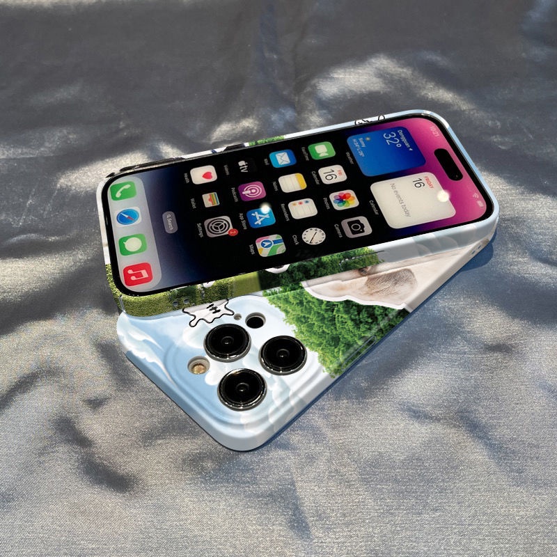 Ốp Điện Thoại Họa Tiết Bò Sữa Và Cừu Bảo Vệ Toàn Diện Cho iPhone14promax 13 12 Xr11