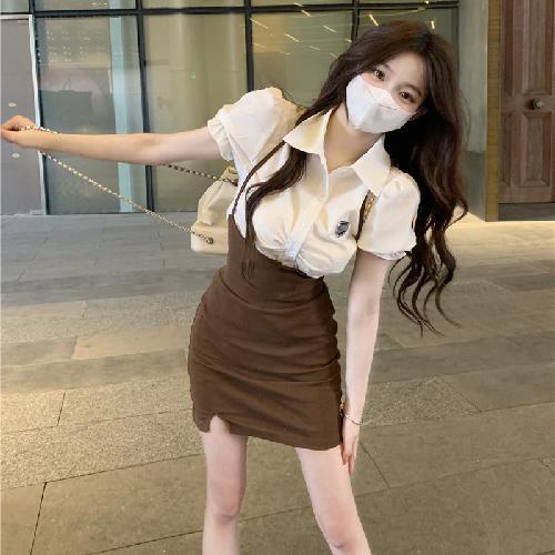 COZOK Đầm Ngắn Tay Dáng Ôm Thời Trang Xinh Xắn Cá Tính Cho Nữ