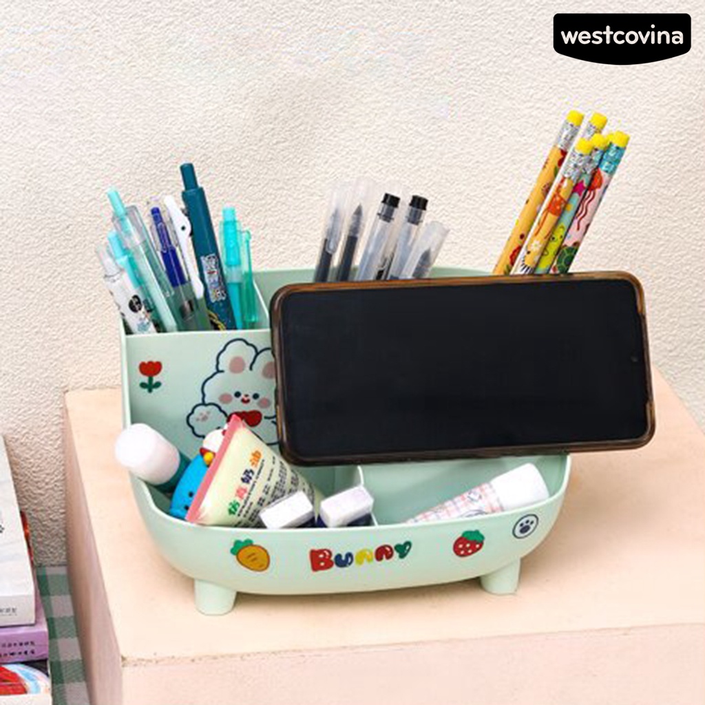 [COD]♪1 Bộ Giá Đỡ Bút 6 Ngăn Chống Nước Chống Bụi Chịu Tải Mạnh