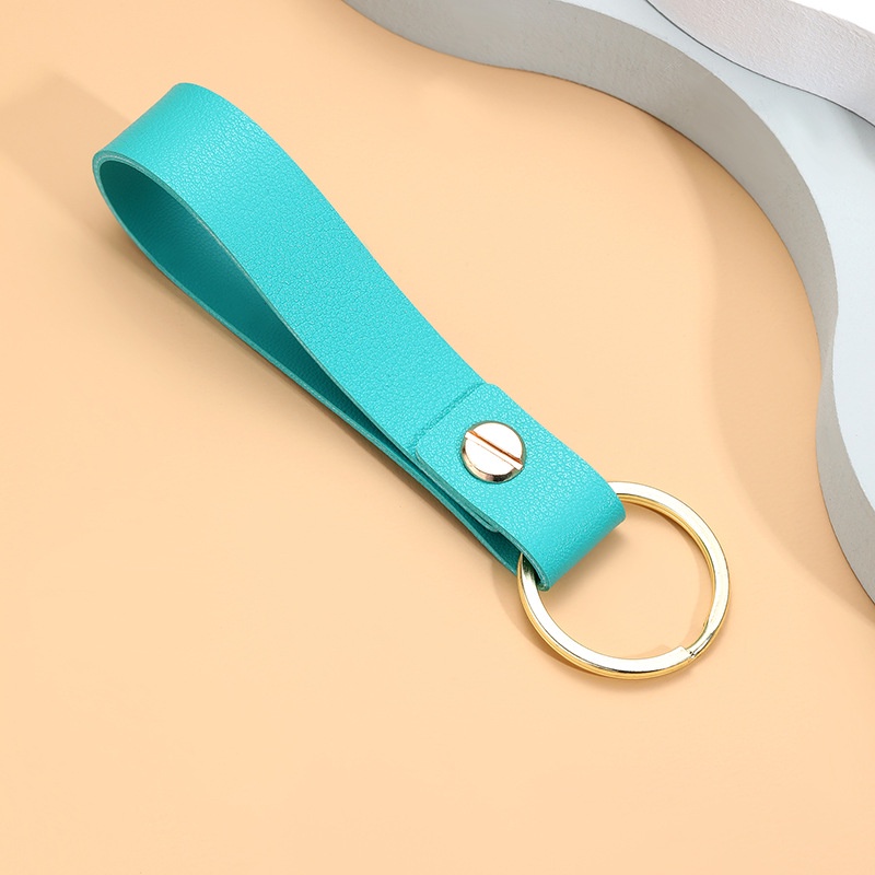 Móc Chìa Khóa Bằng Da PU 8 Màu Tùy Chọn Thời Trang Cho Nam Và Nữ