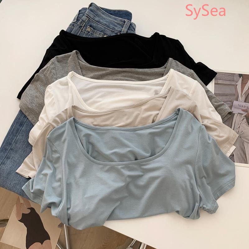 Áo Kiểu Cổ Vuông Dáng Ngắn Thời Trang Hè Trẻ Trung Cho Nữ