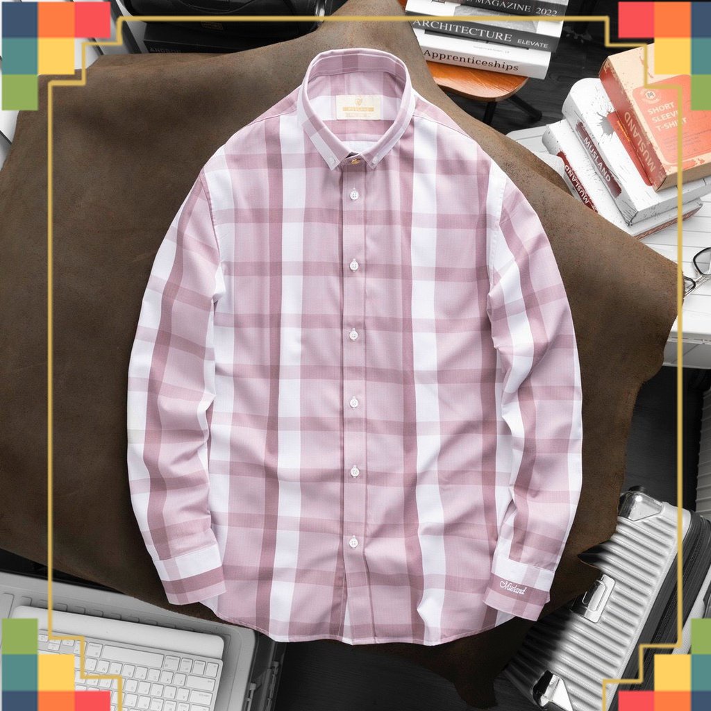 SHOP QAXK - Hàng sẵn shop - Áo sơmi caro hồng Musland đơn giản from SLimFit - 1 chiếc sơmi nam mát mịn đẹp xuất sắc nhé