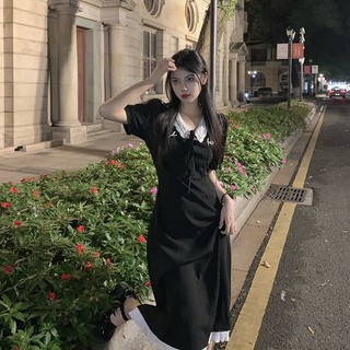 Đầm Đen Cột Dây Eo Thời Trang Mùa Hè Xinh Xắn Cho Nữ