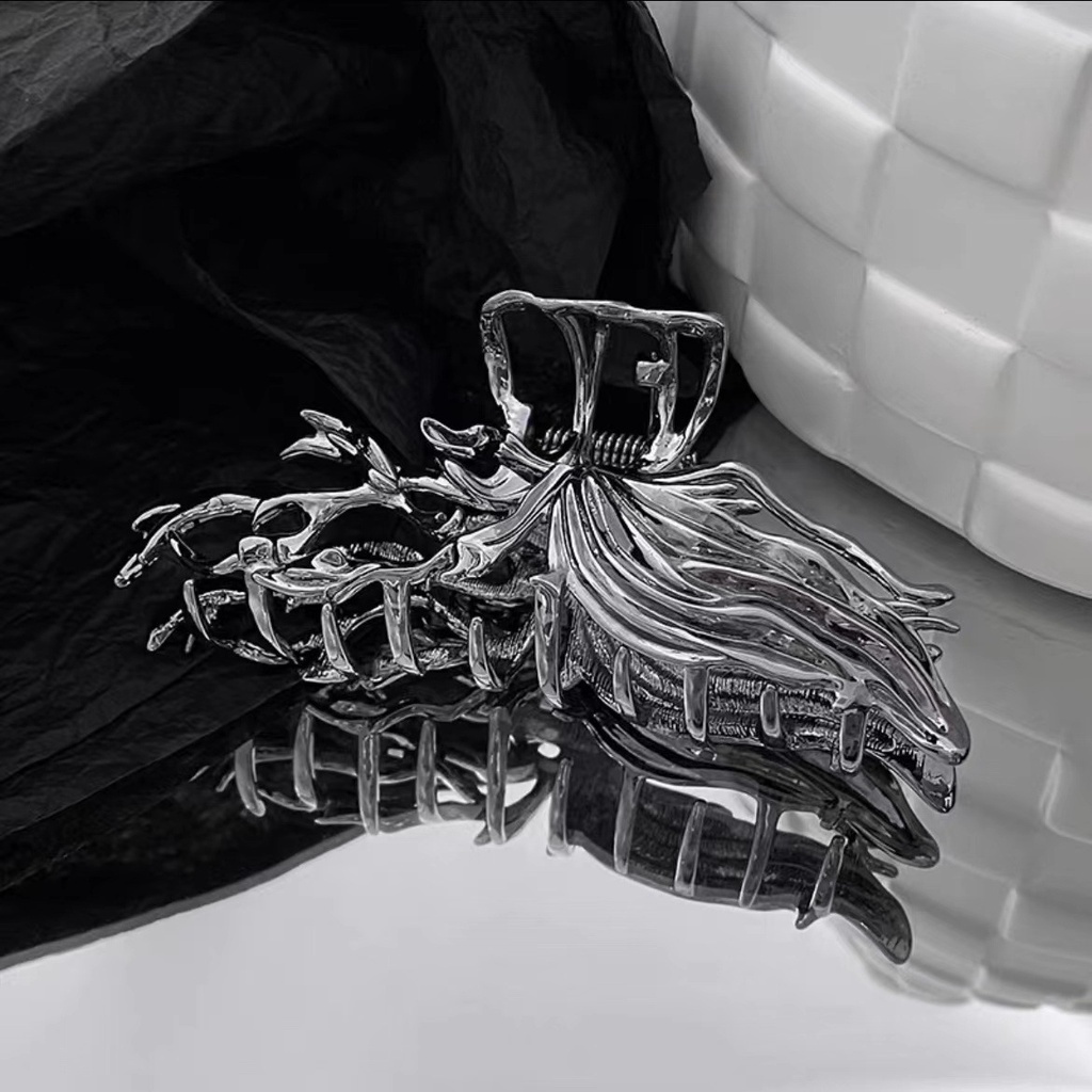 Kẹp Tóc Bướm Kim Loại Dạng Lỏng Cao Cấp Phong Cách Hàn Quốc Retro Tối Màu Dạng Kẹp Tóc Cá Mập Cao Cấp Dành Cho Nữ