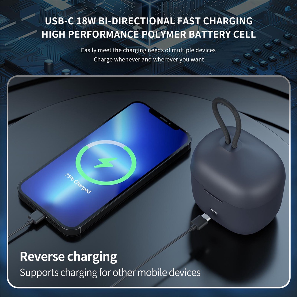 TELESIN Hộp Sạc Micro Không Dây 3 Rãnh TE-WMB-001 Tích Hợp Pin 4000mAh Type-C 18W Tiện Dụng