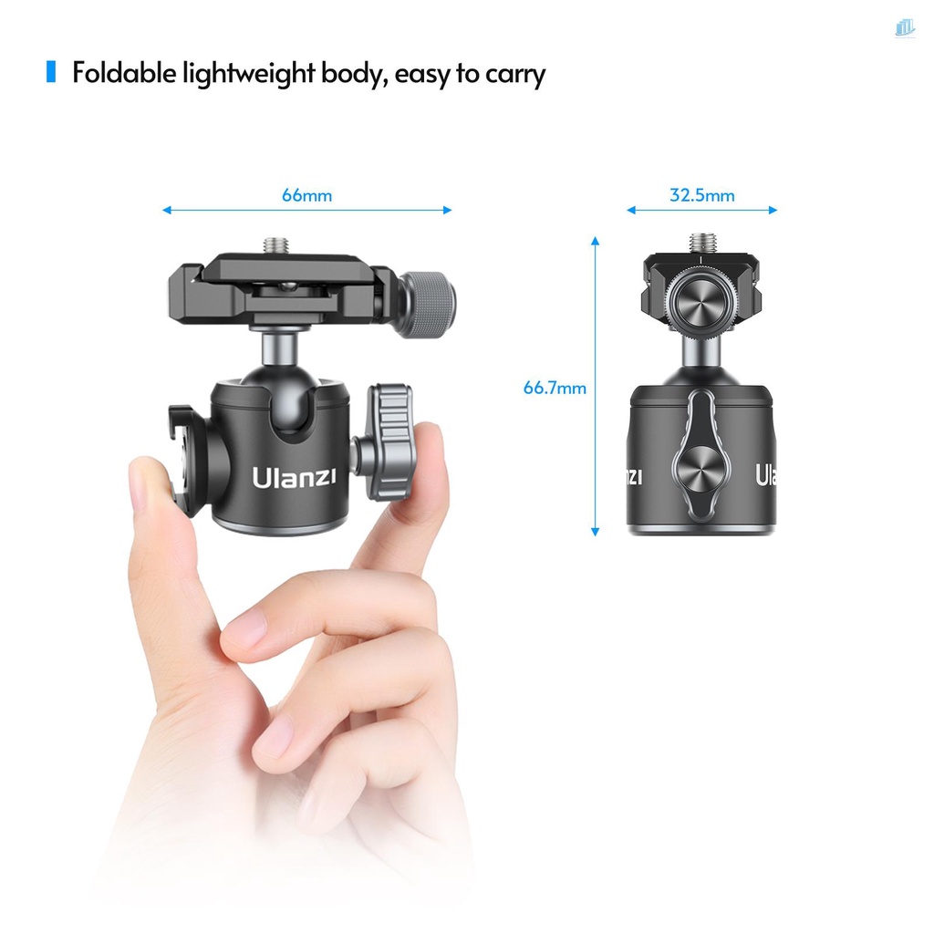 Đầu Bi Thông Minhwatchinone Ulanzi U-80L Arca Swiss 1 / 4 Inch Tháo Gỡ Nhanh Cho Máy Ảnh DSLR Tải Trọng 10kg 10kg Chất Lượng Cao