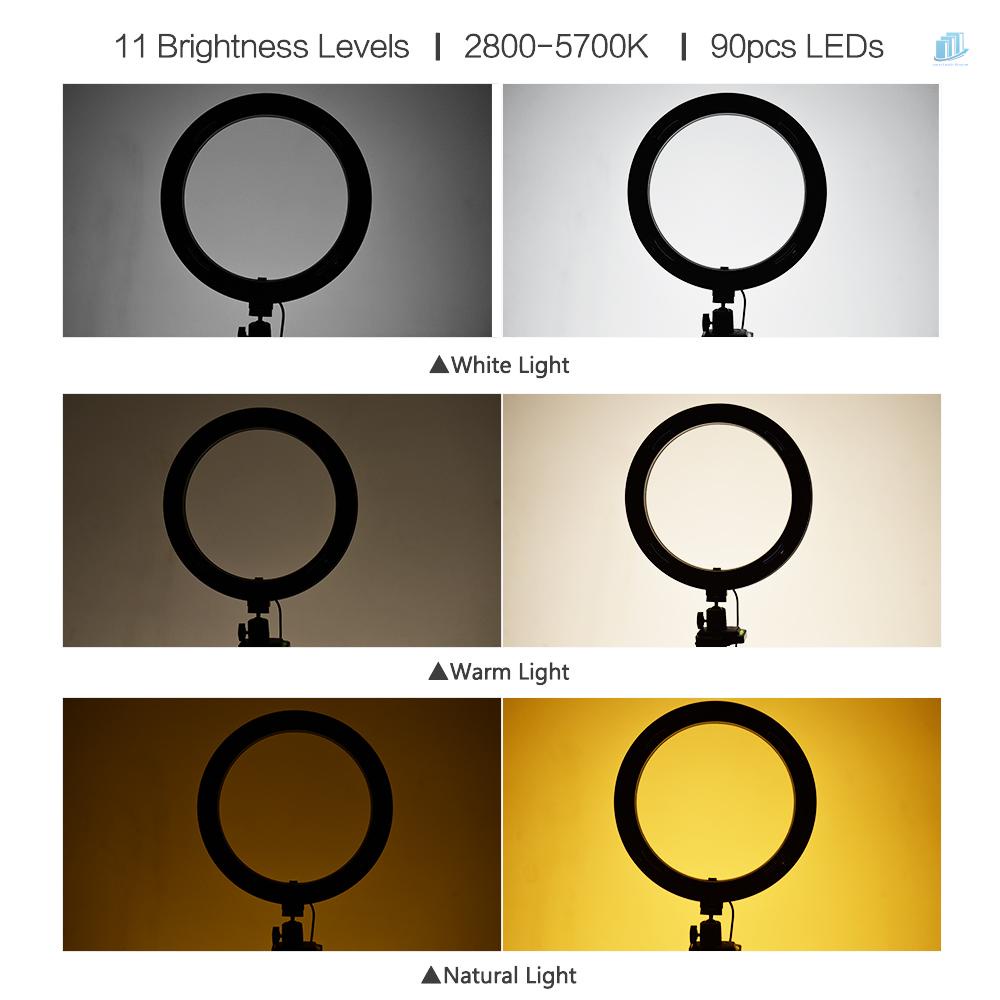 Vòng Đèn LED Andoer 10inch 2800K-5700K 3 Màu Có Giá Đỡ Ba Chân Cho Điện Thoại / Máy Ảnh