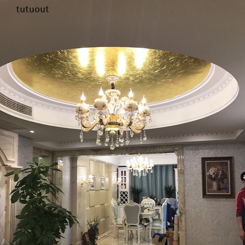 Set 100 Tấm Giấy Mạ Vàng Lá 8x8.5cm Dùng Trang Trí Nghệ Thuật DIY