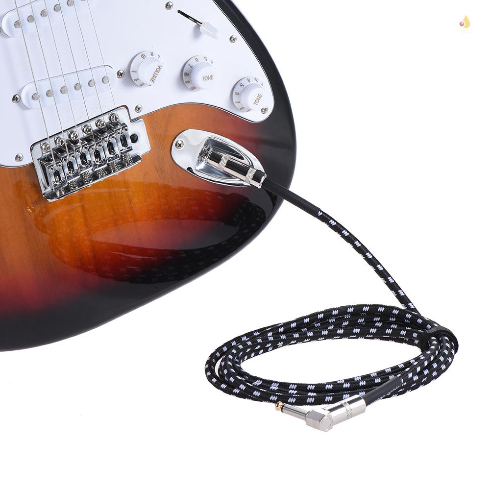 Dây Cáp Âm Thanh 1 / 4 Inch Thẳng Sang Góc Phải Màu Trắng Đen Dài 3M / 10 Feet Cho Đàn Guitar Điện