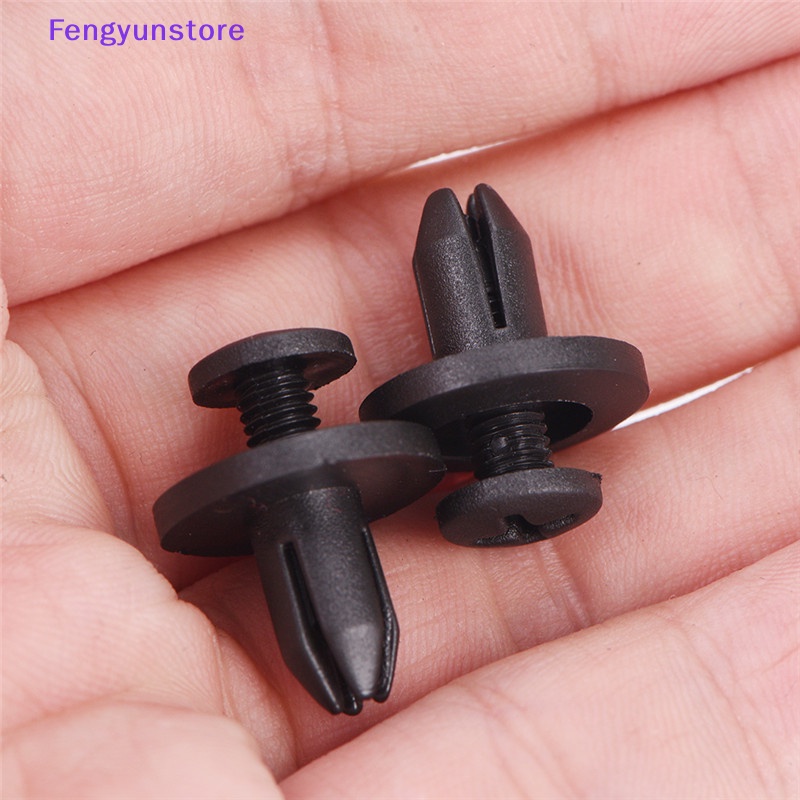 FENDER Set 50 Đinh Tán Nhựa 6Mm Màu Đen Cho Xe Hơi