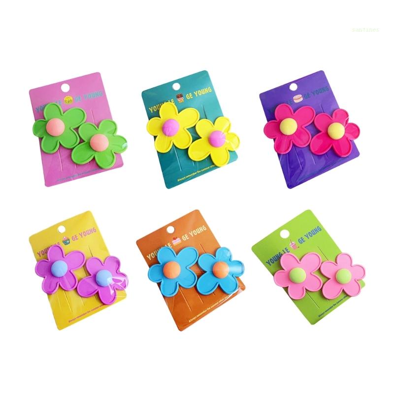 Kẹp Tóc Hình Hoa Bằng Nhựa Acrylic Xinh Xắn Cho Bé Gái