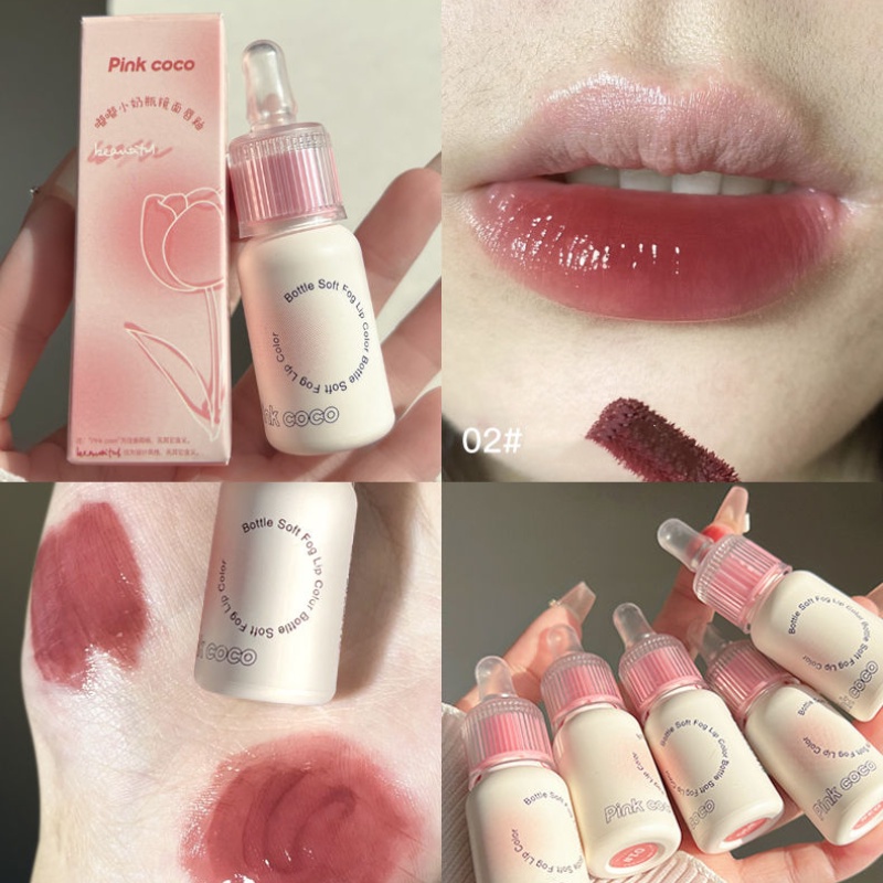 Son Bóng Dưỡng Ẩm Màu Hồng COCO Thiết Kế Hình Chai Nước Tráng Gương Độc Đáo