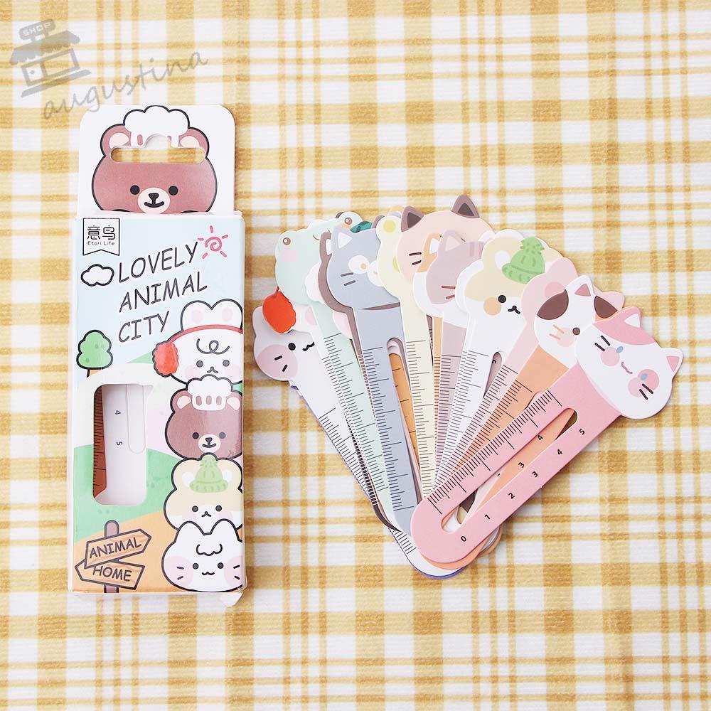 Phụ Kiện Thước Đánh Dấu Trang Sách Hình Động Vật Hoạt Hình AUGUSTINA