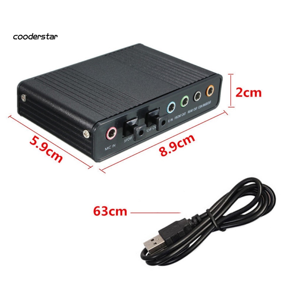 Thẻ Âm Thanh 6 Kênh USB 2.0 Quang Học 5.1 S / PDIF Cho Win7