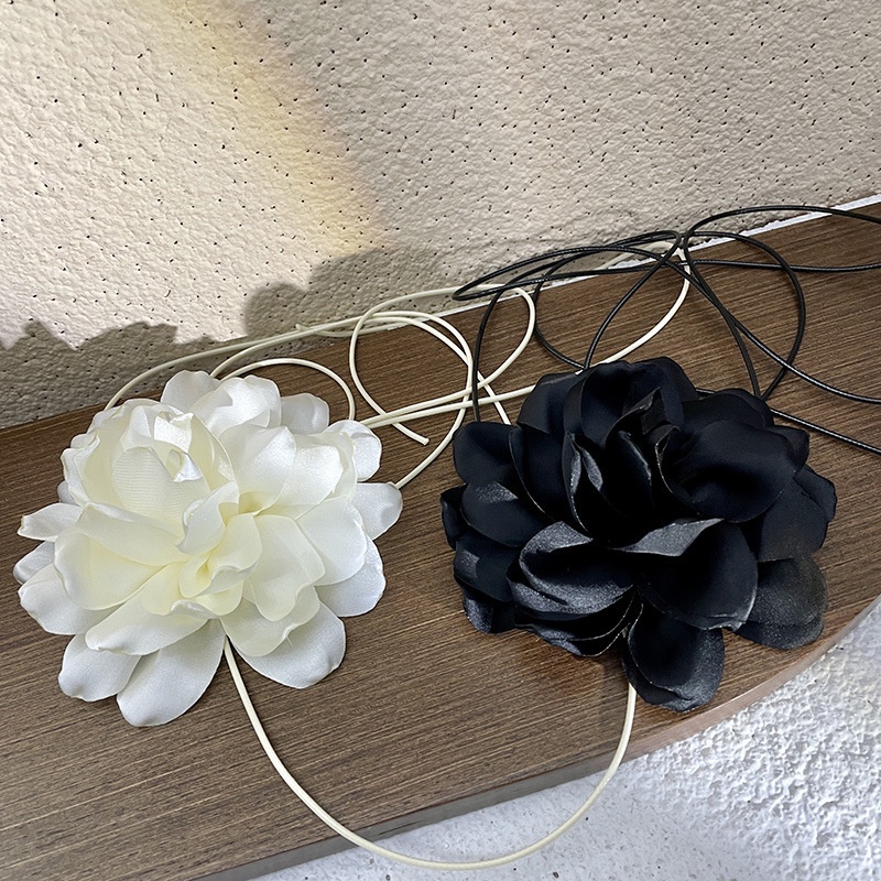 Vòng Cổ choker Mặt Hoa Màu Đen Phong Cách Hàn Quốc Cổ Điển Thời Trang Cho Nữ