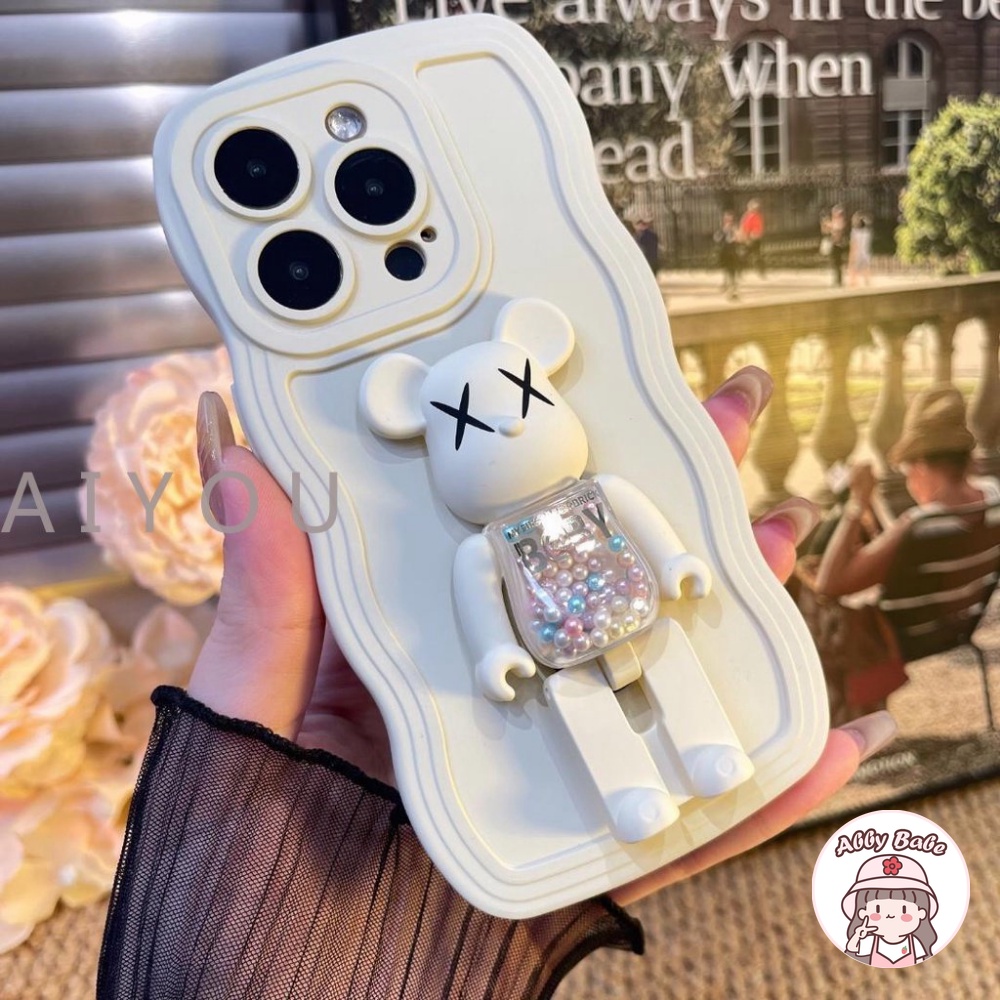Ốp Điện Thoại TPU Mềm Bo Viền Hình Kaws Màu Macaron Gắn Giá Đỡ Chống Sốc IPhone 14 Pro Max 11 12 11 Pro Max X XS 7Plus