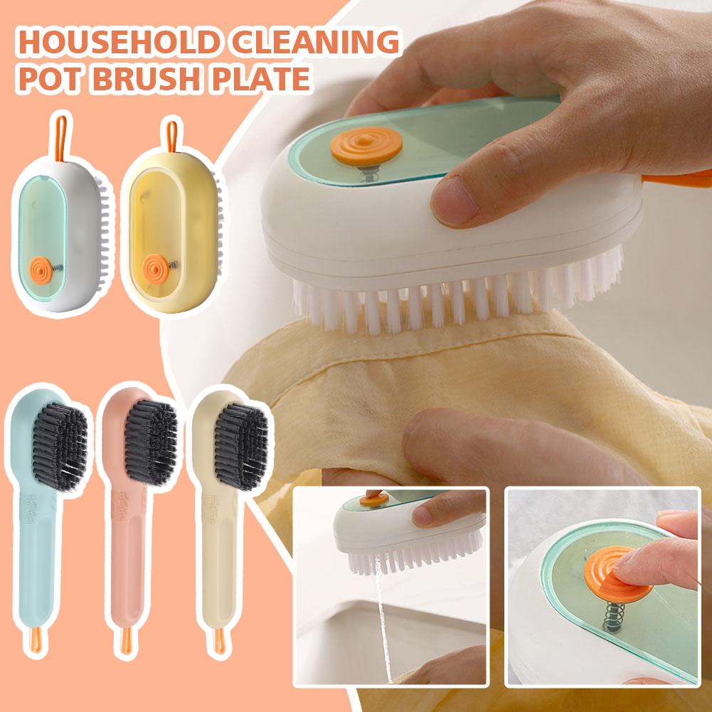 Bàn Chải Vệ Sinh Sàn Nhà / Tường Dạng Nhấn Tay Cầm Dài Mềm Mại Tiết Kiệm Xà Phòng Đa Năng