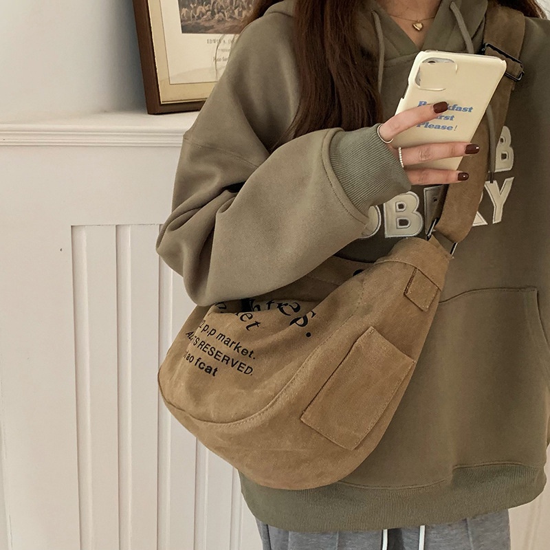 Túi Xách canvas Cỡ Lớn In Chữ Thời Trang Cho Nữ