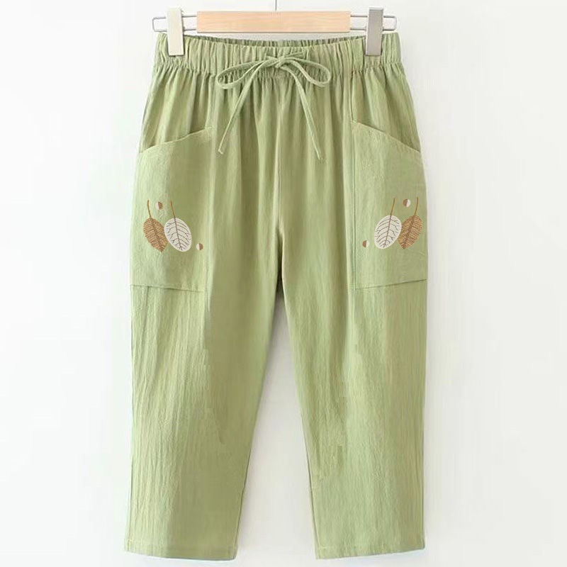 Bộ Hai Món Quần Áo Crop Top 100% Cotton Lưng Thun Thời Trang Mùa Hè Hàng Mới 2023