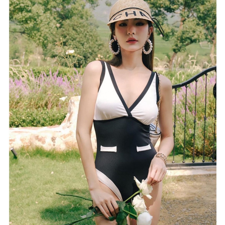 Đồ Bơi Một Mảnh Cổ Chữ v Hở Lưng Gợi Cảm Phong Cách Mới Cho Nữ