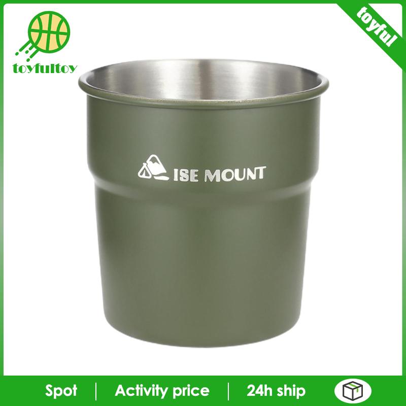 Cốc Uống Nước Bằng Thép Không Gỉ Gọn Nhẹ Tiện Dụng Mang Theo Du Lịch