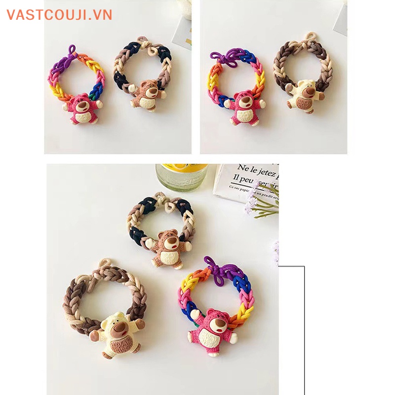 Vòng Tay Dây Cao Su Bện Thủ Công Tự Làm Hình Gấu / Dâu Tây Dễ Thương Cho Cặp Đôi