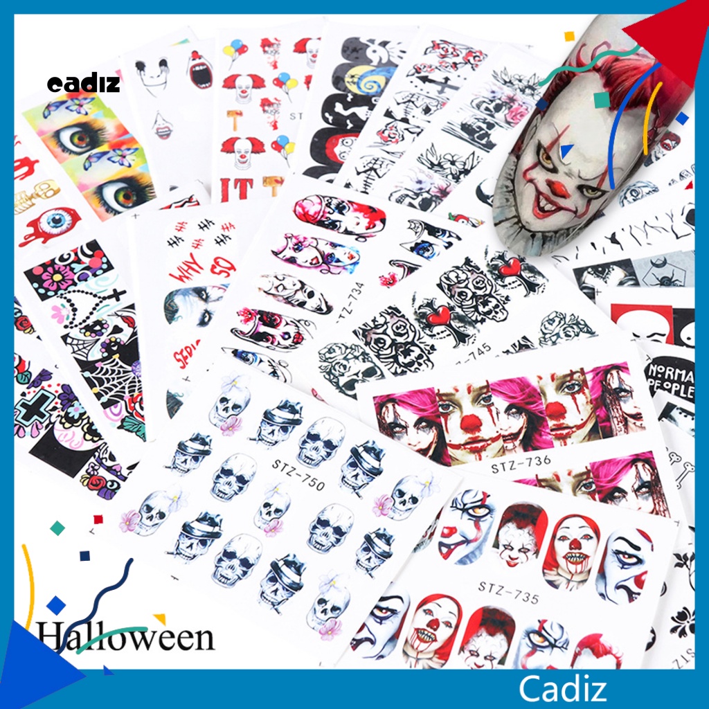 1 Bộ Miếng Dán Móng Tay Chủ Đề Halloween Dễ Sử Dụng