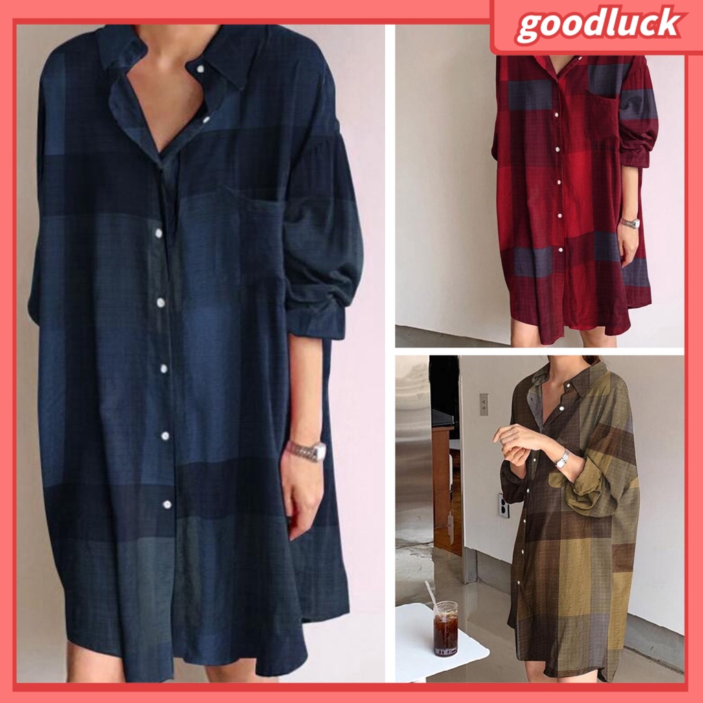 Áo Sơ Mi Tay Dài Dáng Rộng In Họa Tiết Màu Sắc Tương Phản Thời Trang Cho Nữ