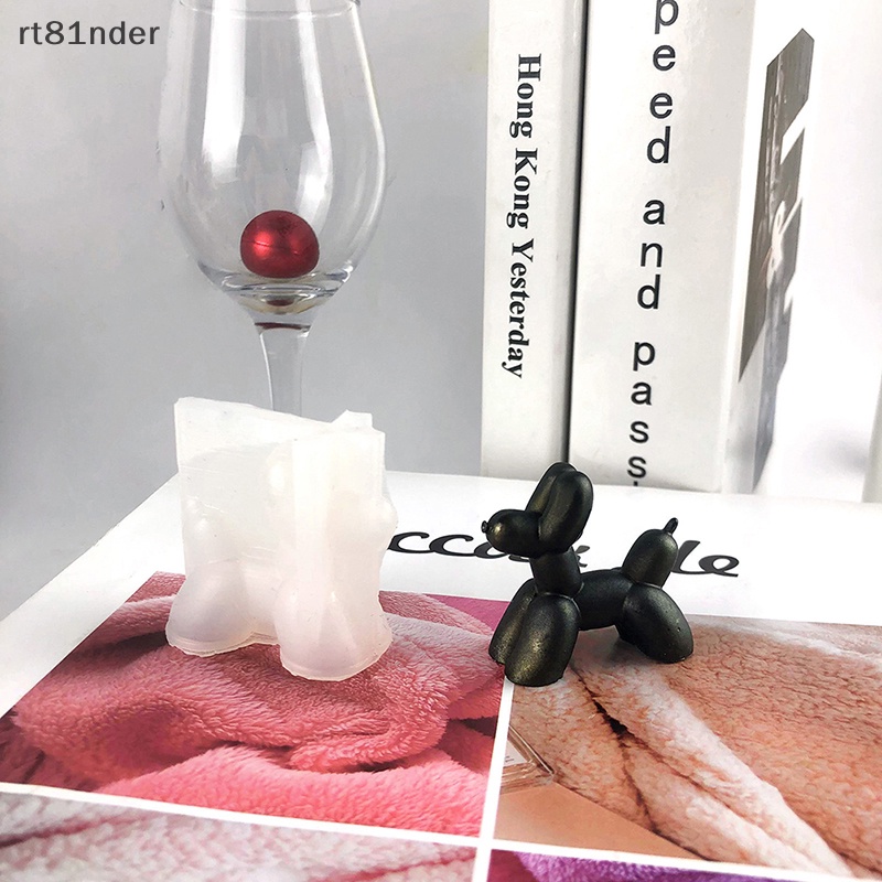 Rt Khuôn Silicone Làm Bong Bóng Hình Chú Chó 3D Trang Trí