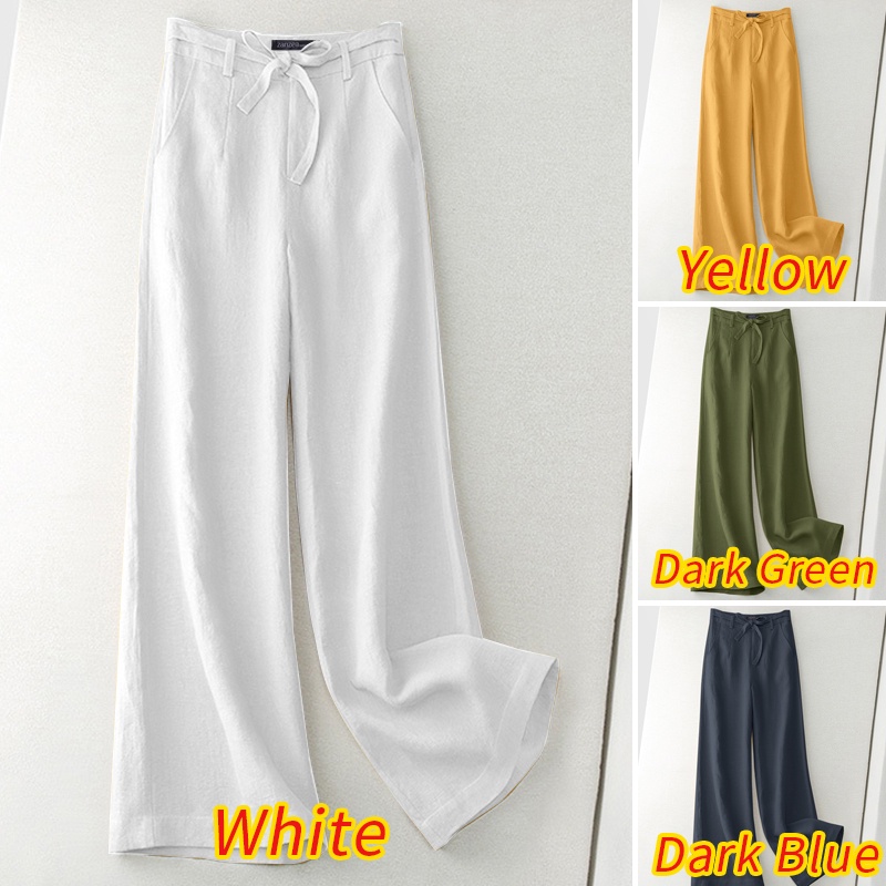 Zanzea Quần Yếm Cotton Ống Rộng Thời Trang Nữ Tính