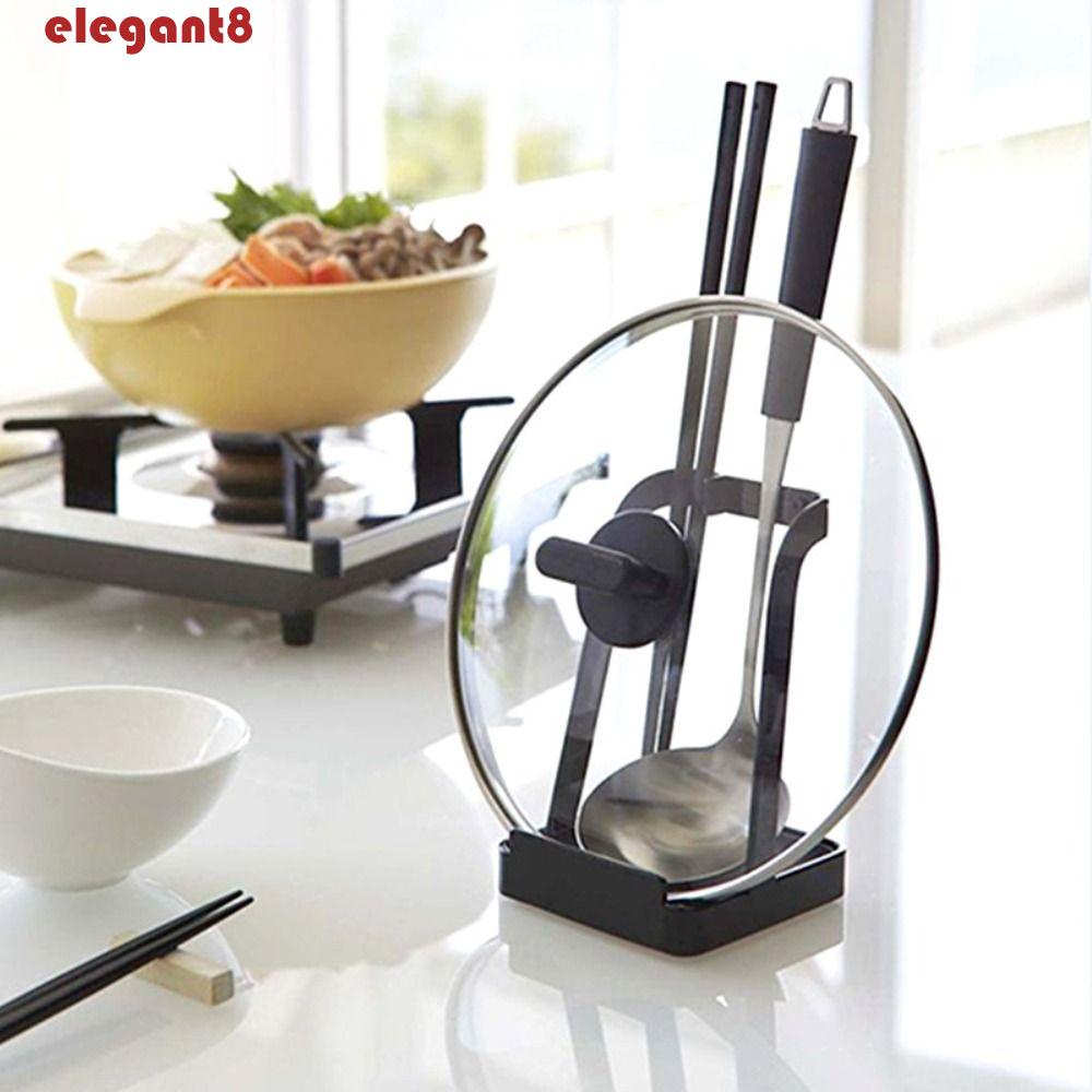 Giá Đỡ Nắp Nồi / Muỗng Bằng Kim Loại Kiểu Nhật Đơn Giản Siêu Bền Tiện Dụng