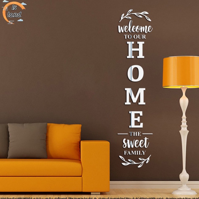 Đề Can Acrylic In Chữ 3d Tráng Gương Tự Dính Trang Trí Nhà Cửa