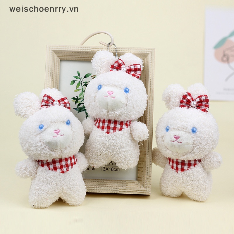 Móc Khóa Thỏ Trắng Nhồi Bông Dễ Thương Dùng Trang Trí