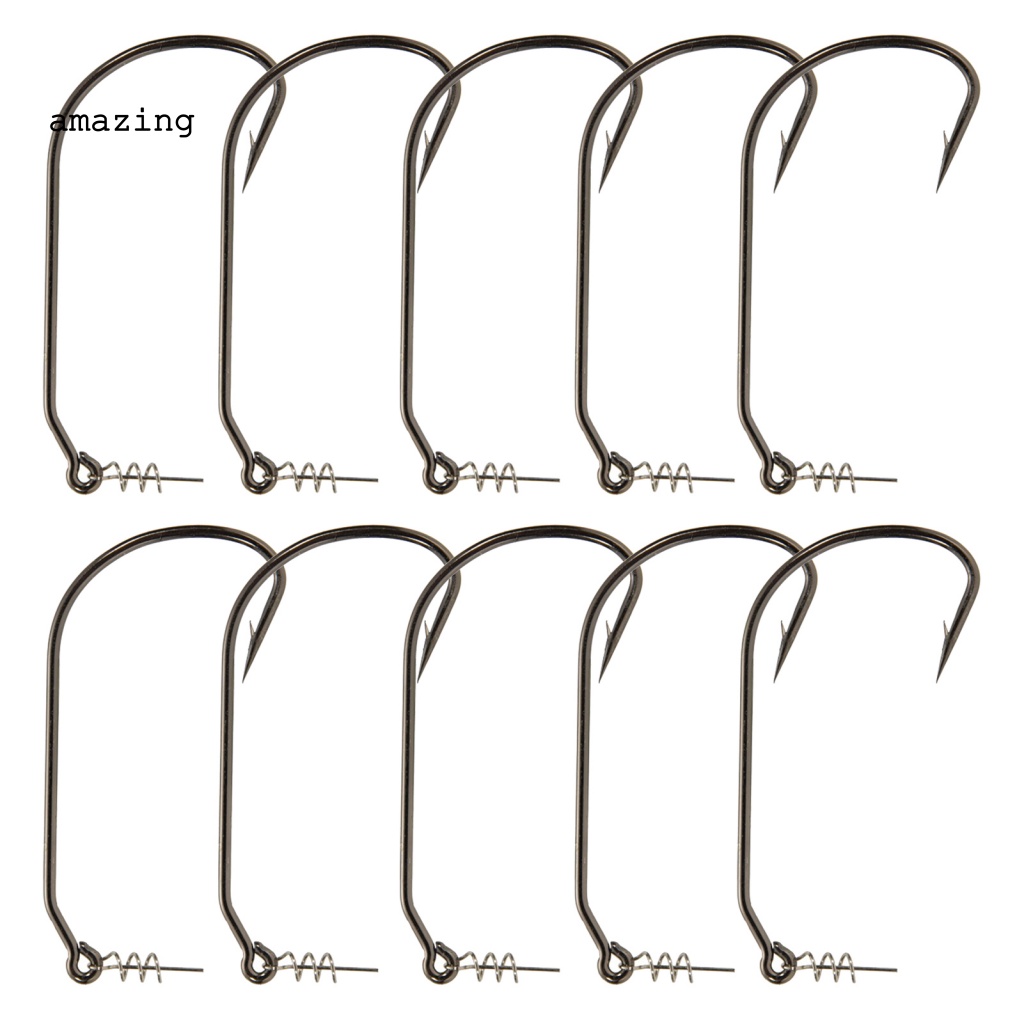 Hộp 10 Lưỡi Câu Cá Bằng Thép Carbon Cao Cấp Di Động Tiện Dụng