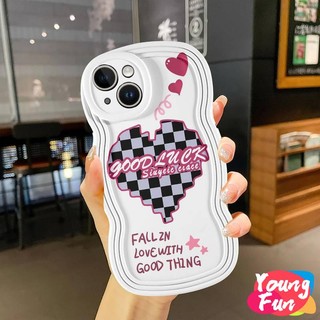 ốp lưng Tình yêu chữ cái Đường viền sóng for Redmi Note 11 10 9 8 Pro Redmi 10C 9A 9C 9T 10A Xiaomi 12 11 Lite 11 10T 11T Poco X3 X4pro Camera Lens Protector Soft TPU Cover