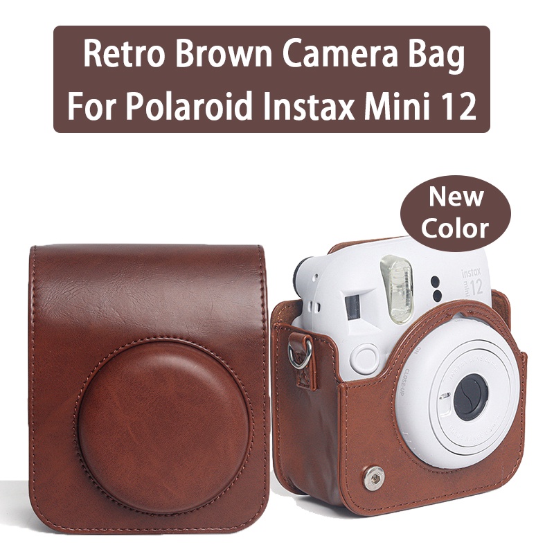 Túi Da pu Đựng Máy Ảnh instax mini 12 / 12 Phong Cách retro
