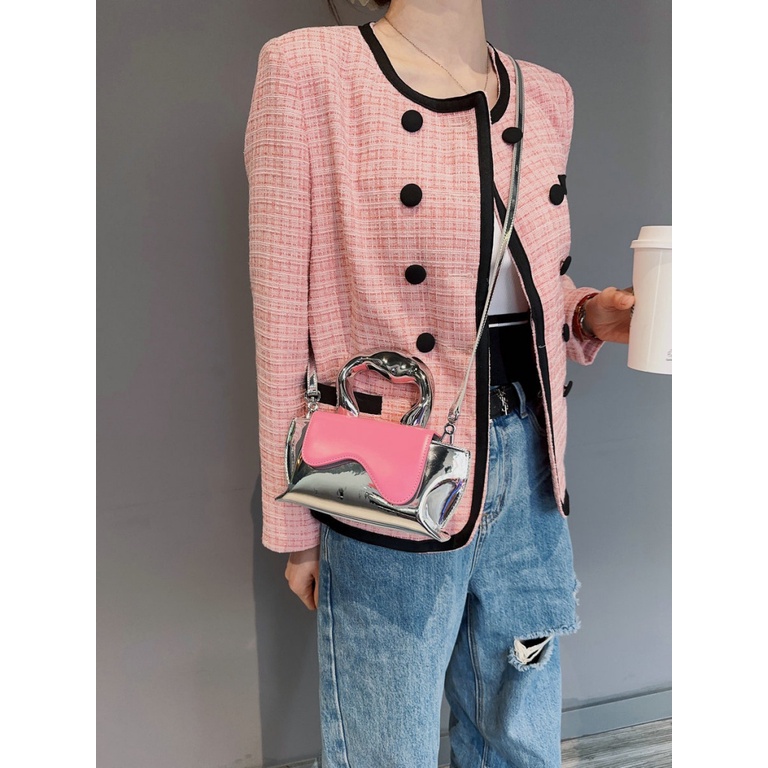 Túi Đeo Vai Đựng Điện Thoại Màu Tương Phản Thời Trang Phương Tây Cao Cấp 2023 Cho Nữ