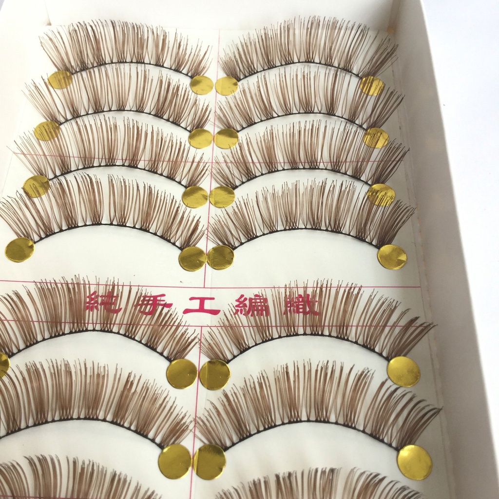 Set 10 Cặp Lông Mi Giả Màu Nâu Handmade
